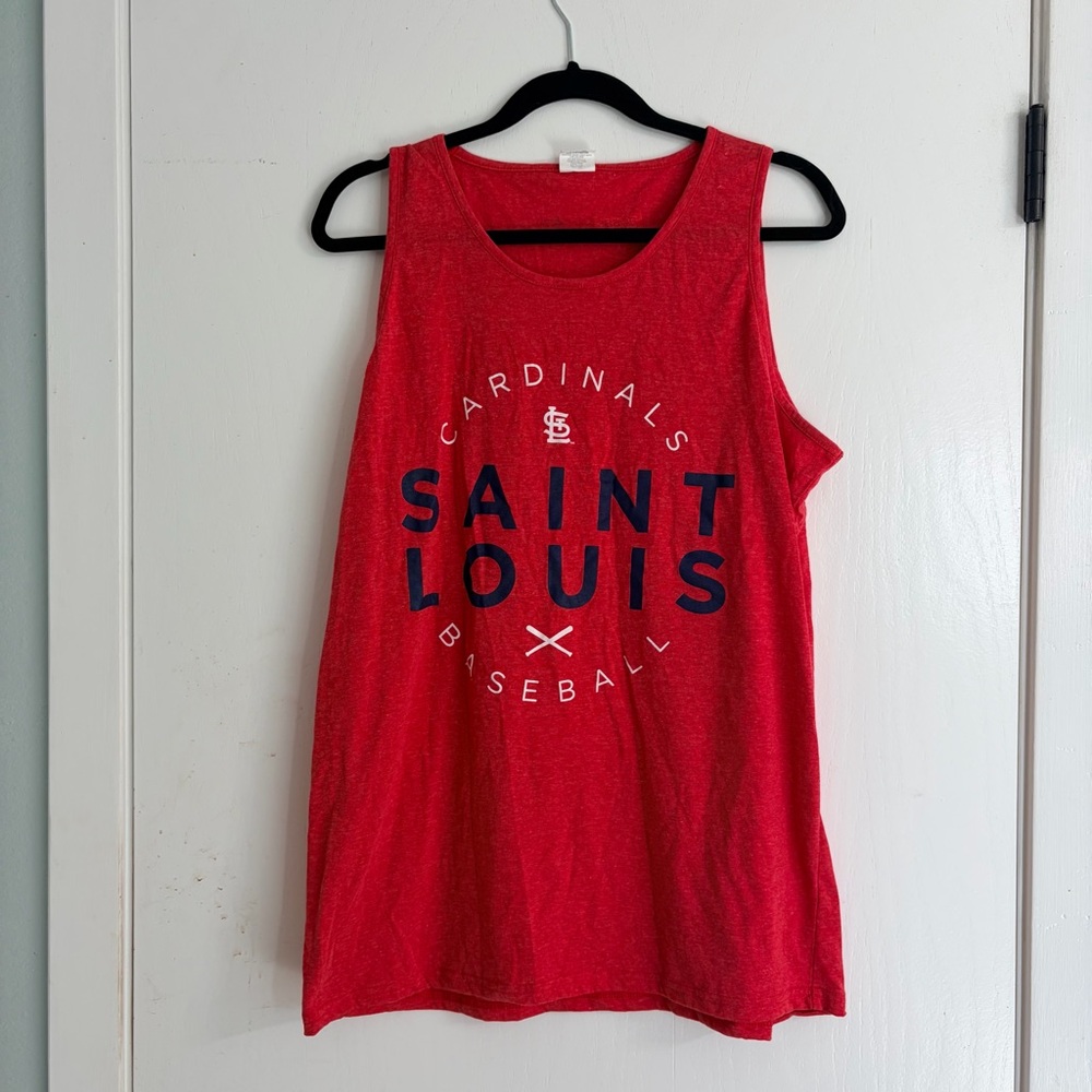 Saint Louis Crystal Red Baseball Tank Top